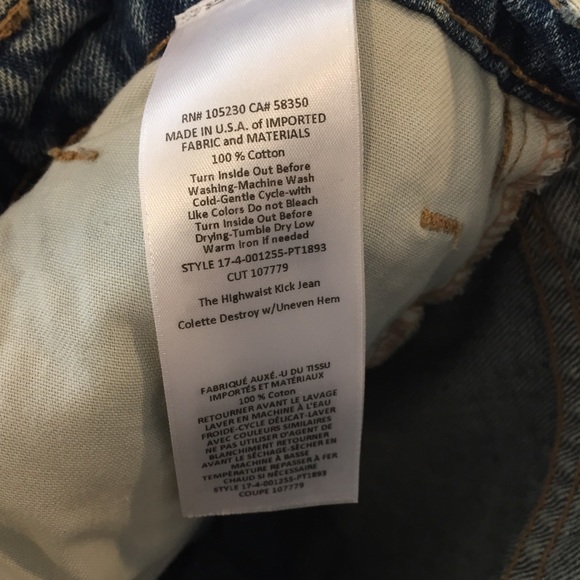 NWT Current/Elliott High Waist Kick Jeans 27 28 32 - Picture 7 of 7